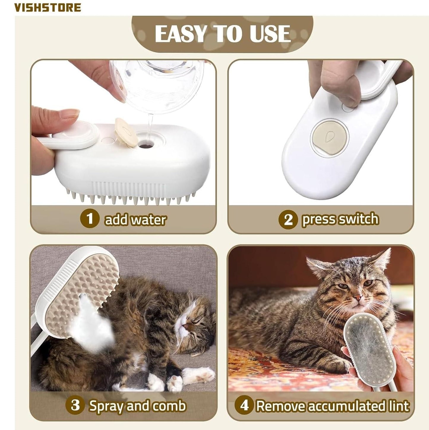πΎ Steam Brush for Dogs & Cats πΆπ±