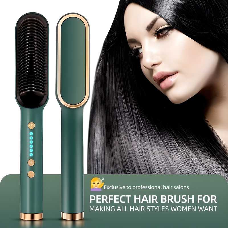✨Professional Hair Straightener & Curler Brush – Tourmaline Ceramic