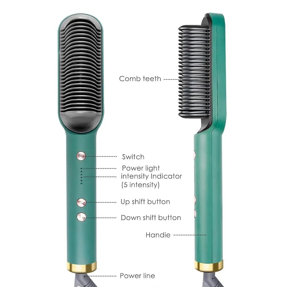 ✨Professional Hair Straightener & Curler Brush – Tourmaline Ceramic
