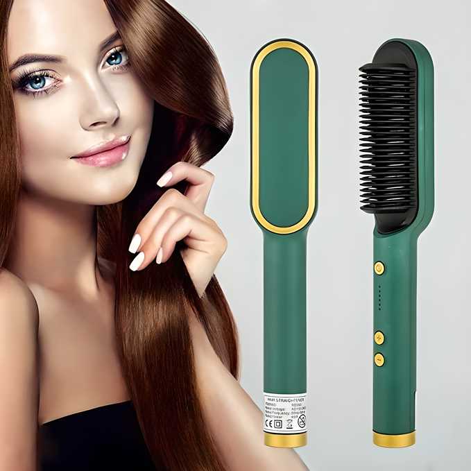 ✨Professional Hair Straightener & Curler Brush – Tourmaline Ceramic