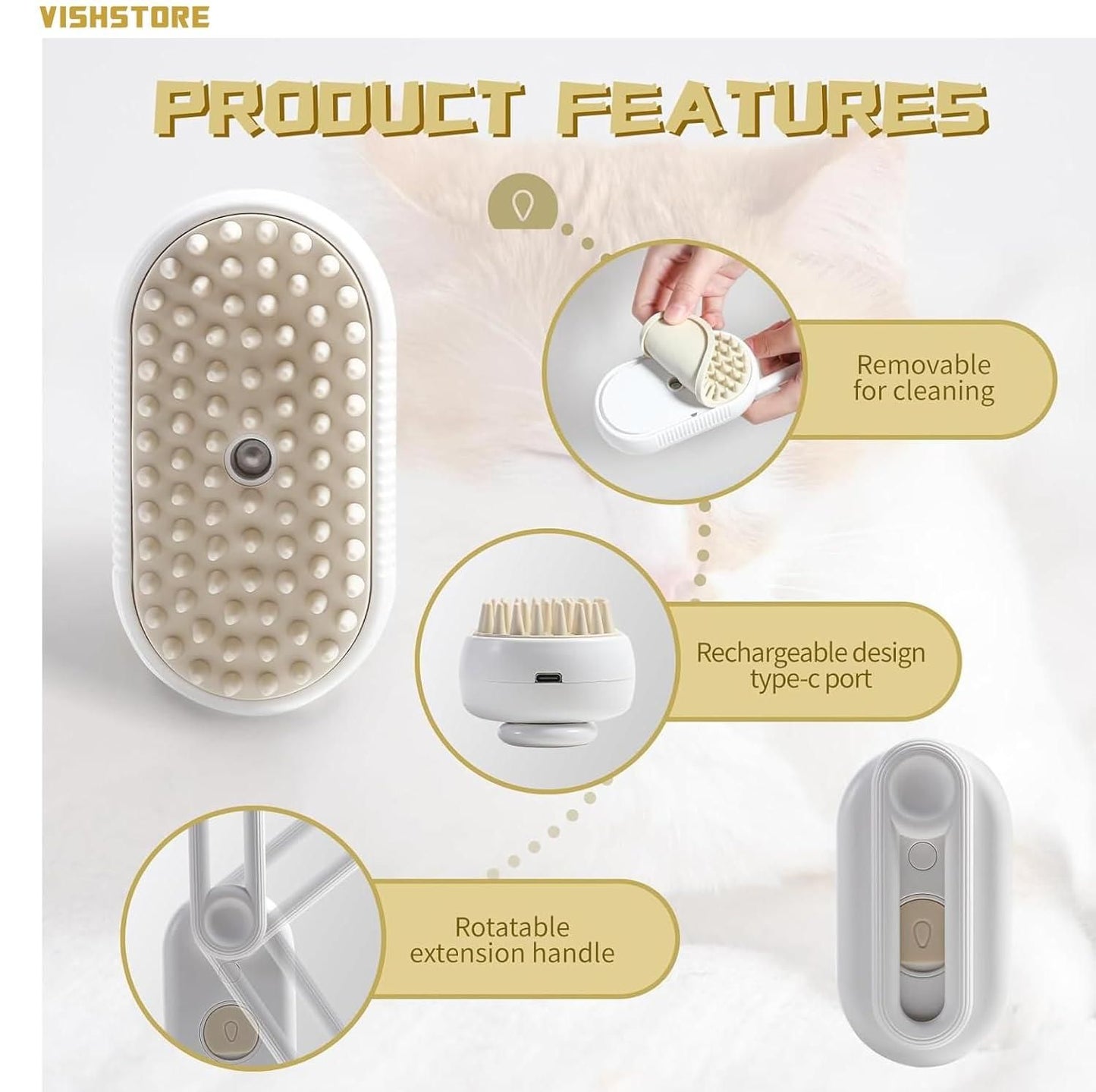 🐾 Steam Brush for Dogs & Cats  🐶🐱