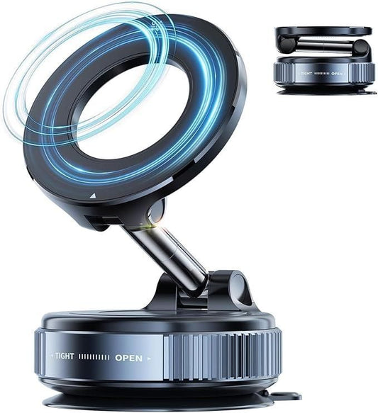 📱✨ Magnetic 360° Suction Phone Holder – Strong Grip & Sleek Design