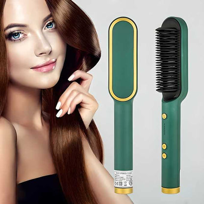 ✨Professional Hair Straightener & Curler Brush – Tourmaline Ceramic